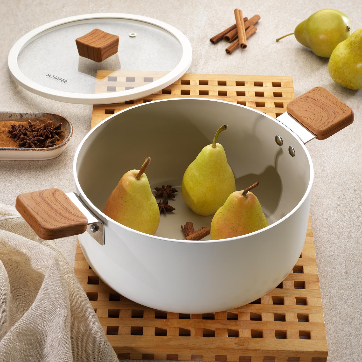 Schafer Ceramoni Seramik Derin Tencere 20 Cm-krem