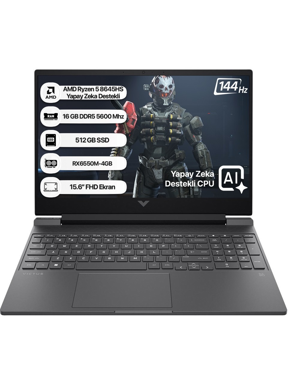 Hp Victus B82wjea Amd R5 8645hs 16gb 512gb Ssd Rx6550m-4gb Freedos 15.6