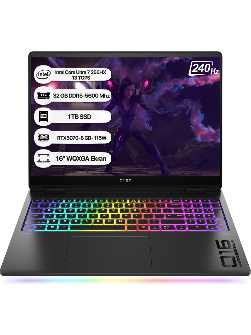 Hp Omen Max 16-ah0021nt B92qxea Ultra 7 255hx 32 Gb 1 Tb Ssd Rtx5070 16