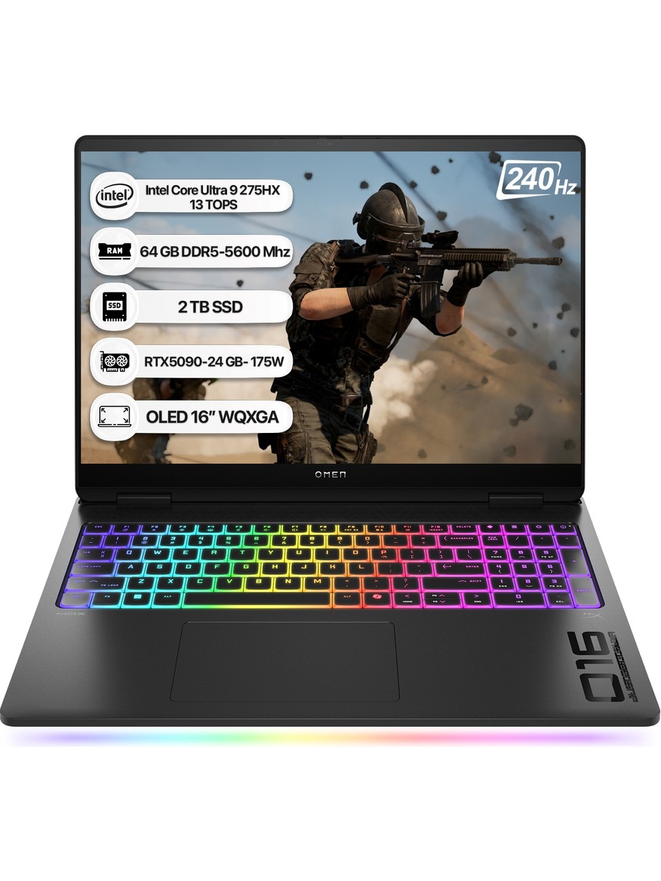 Hp Omen Max 16-ah0001nt B8sk8ea Ultra 9 275hx 64 Gb 2 Tb Ssd Rtx5090 16