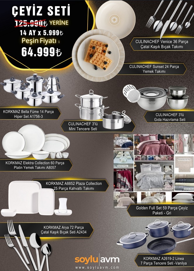 Korkmaz  Çeyiz Paketi 312 parça