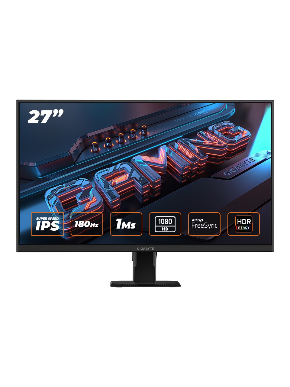 Gıgabyte 27" Gs27fa 1ms 180hz Hdmı Dp Amd Freesync Ips Full Hd Gamıng Monıtor
