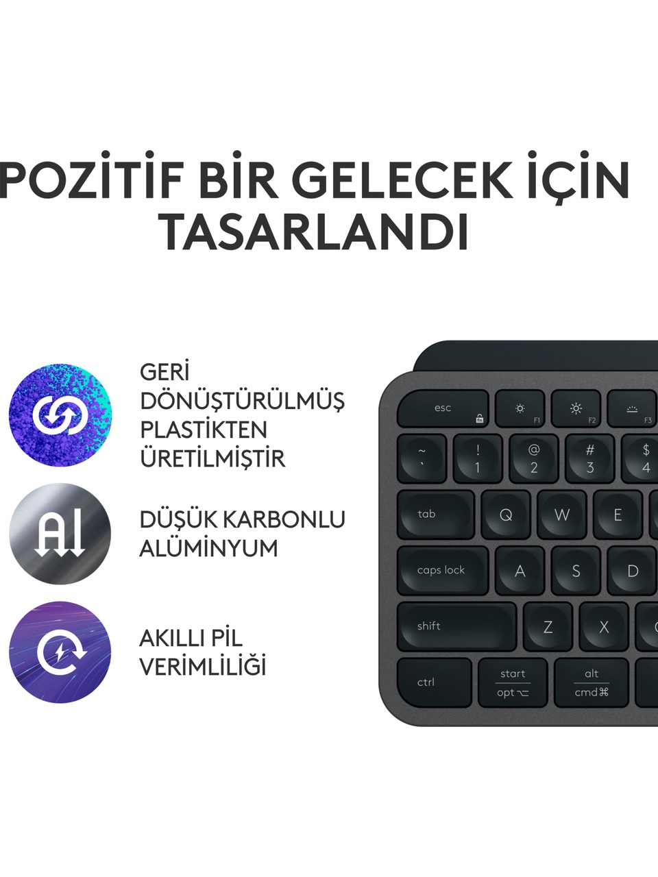 Logitech Mx Keys S Türkçe Q Kablosuz Klavye Görseli
