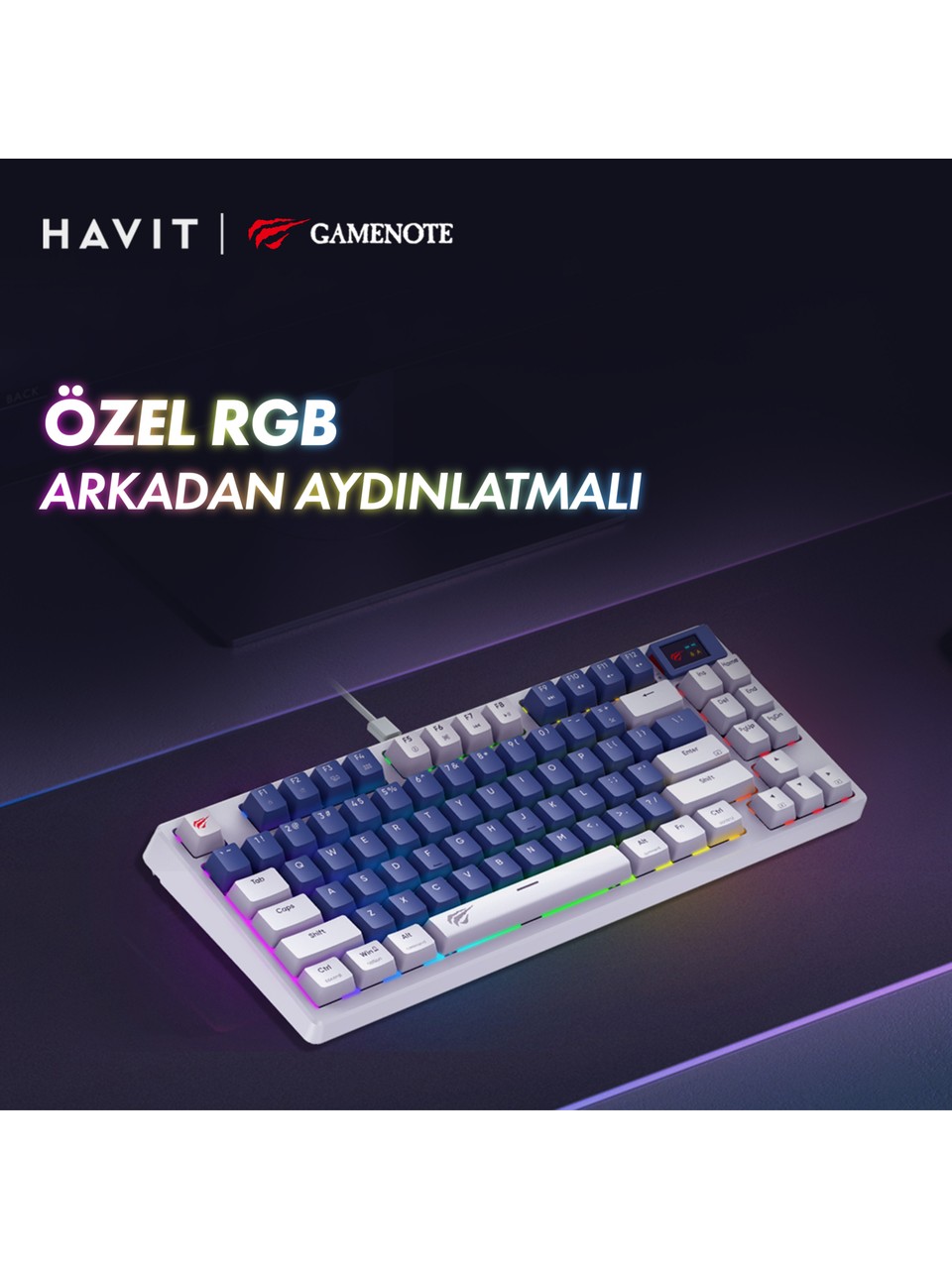 Havit Gamenote Kb884l Rgb Tkl Red Switch Kablolu Mekanik Oyuncu Klavyesi Görseli