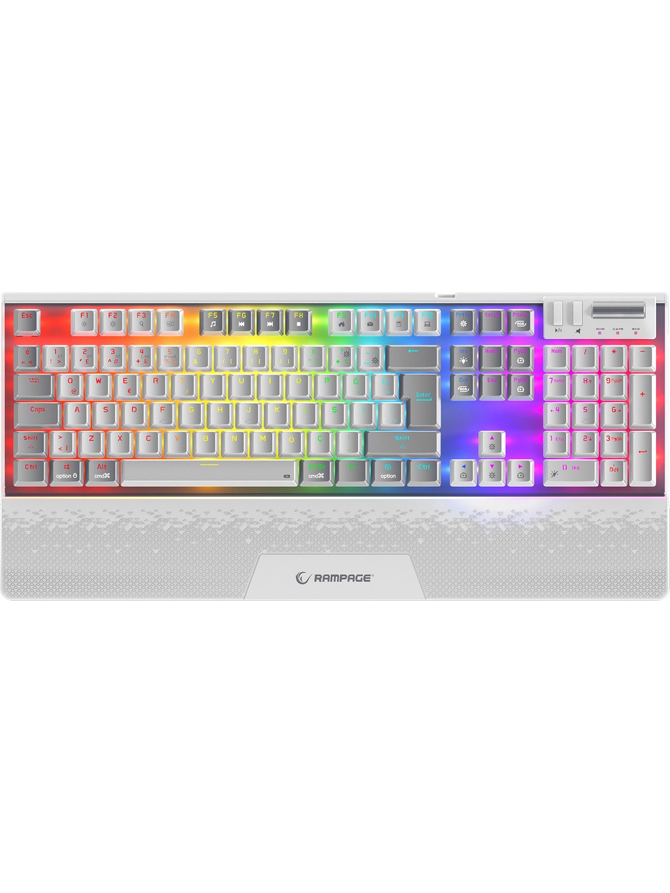 Rampage Carbon Pro Rgb Red Beyaz Switch Kablolu/kablosuz Mekanik Oyuncu Klavyesi