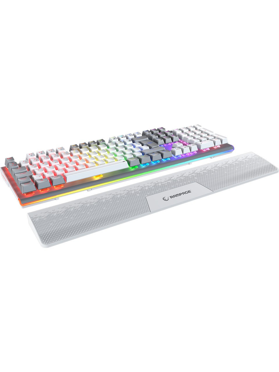 Rampage Carbon Pro Rgb Red Beyaz Switch Kablolu/kablosuz Mekanik Oyuncu Klavyesi Görseli