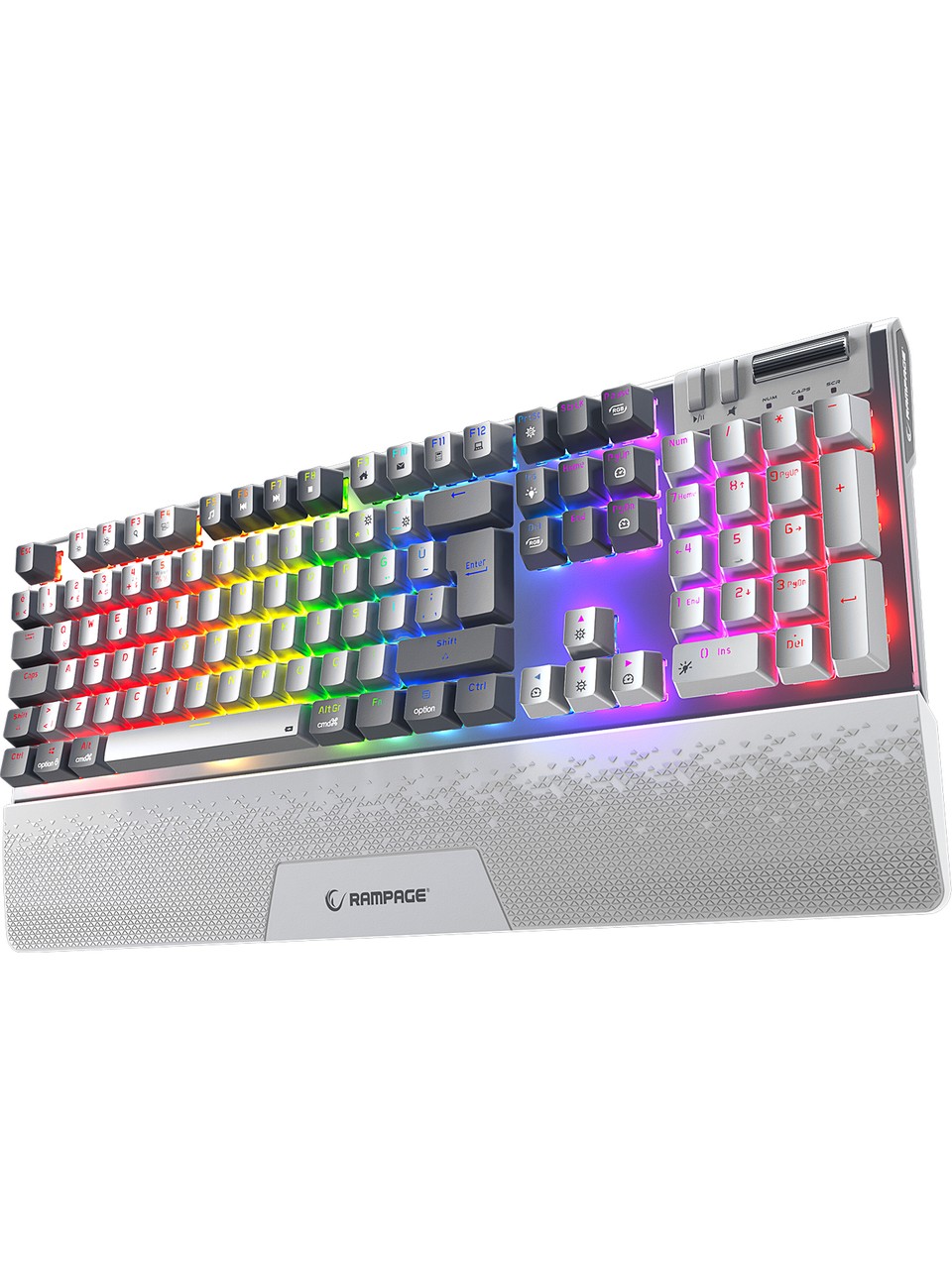 Rampage Carbon Pro Rgb Red Beyaz Switch Kablolu/kablosuz Mekanik Oyuncu Klavyesi Görseli