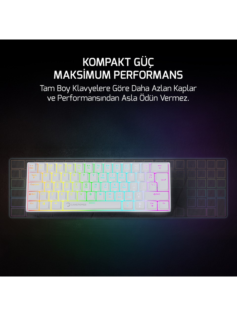 Gamepower Lyra Rgb 60M 62TUŞ Siyah Mekanik Kablolu Red Switch Klavye Görseli