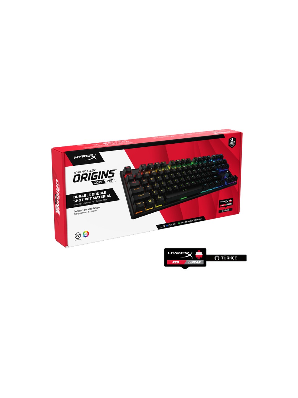 Hyperx Alloy Origins Core Rgb Tkl Red Switch Kablolu Oyuncu Klavyesi Görseli