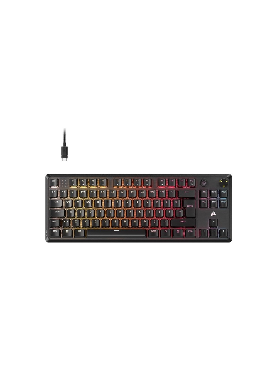 Corsair K70 Core Tkl Rgb Ch-911911e-tr Mlx Red Switch Kablolu Mekanik Oyuncu Klavyesi Görseli