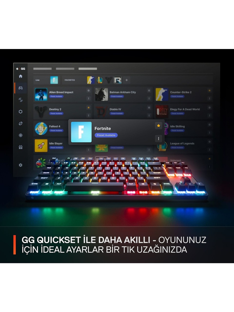 Steelseries Apex Pro Tkl Gen 3 Siyah Rgb Omnipoint Switch Kablolu Mekanik Oyuncu Klavyesi Görseli