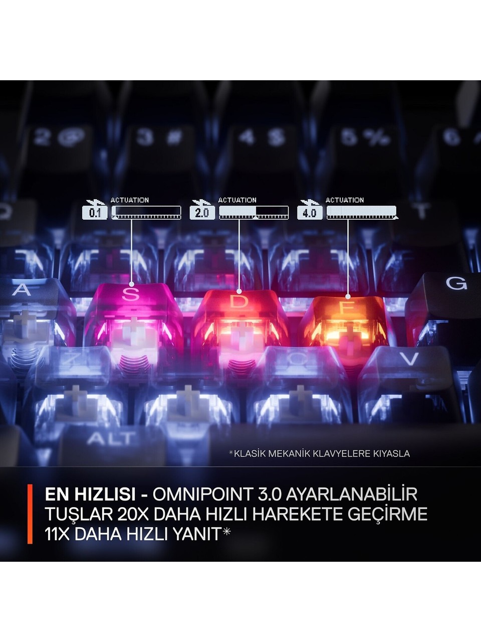 Steelseries Apex Pro Tkl Gen 3 Siyah Rgb Omnipoint Switch Kablolu Mekanik Oyuncu Klavyesi Görseli