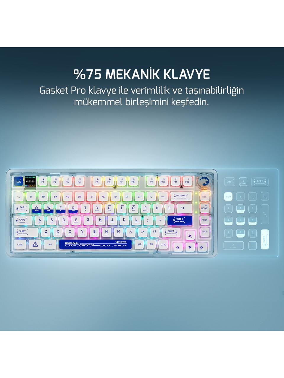 Gamepower Gasket Pro X Rgb %75 Tkl Kablolu/kablosuz Mekanik Oyuncu Klavyesi Görseli
