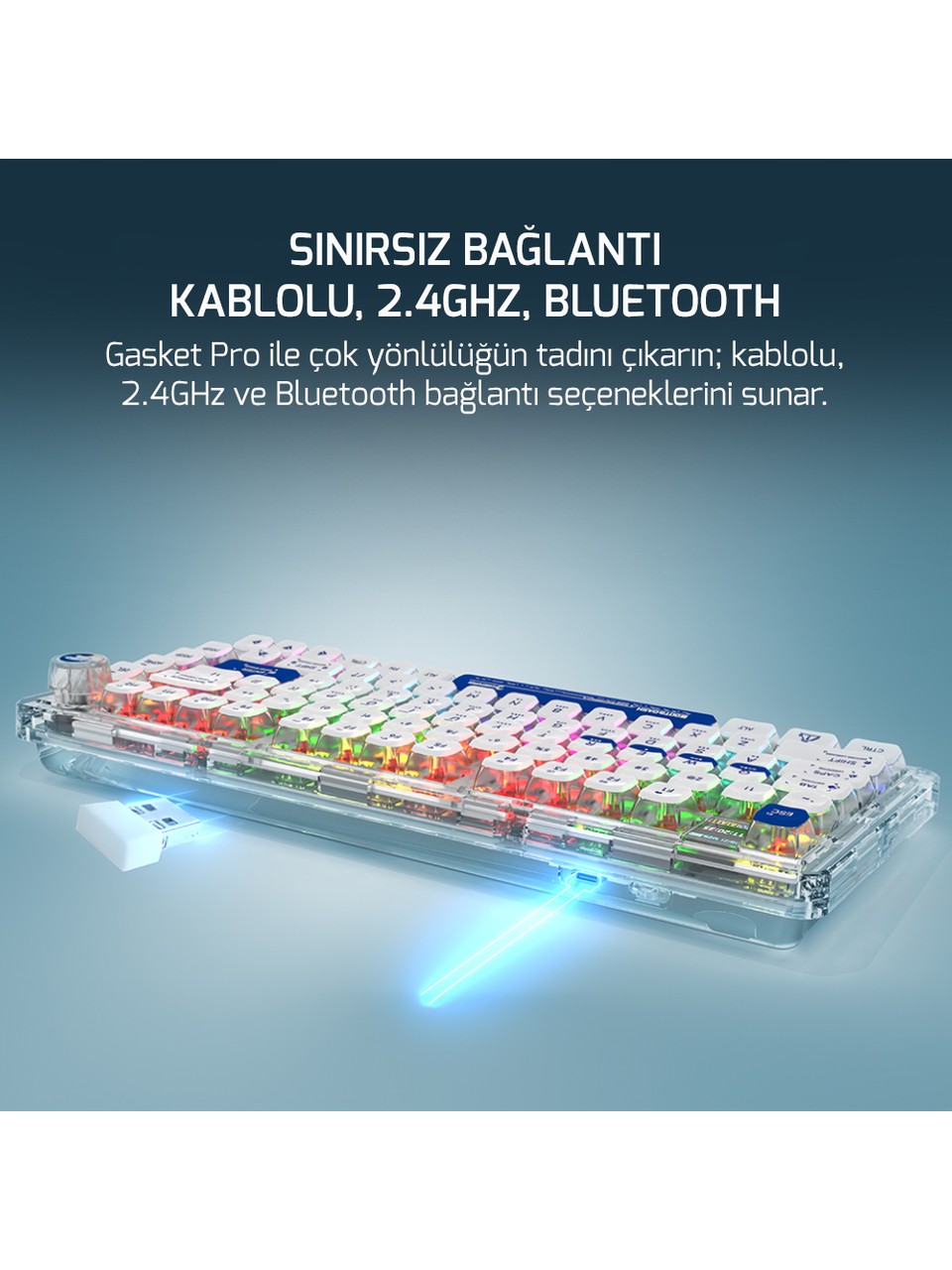 Gamepower Gasket Pro X Rgb %75 Tkl Kablolu/kablosuz Mekanik Oyuncu Klavyesi Görseli