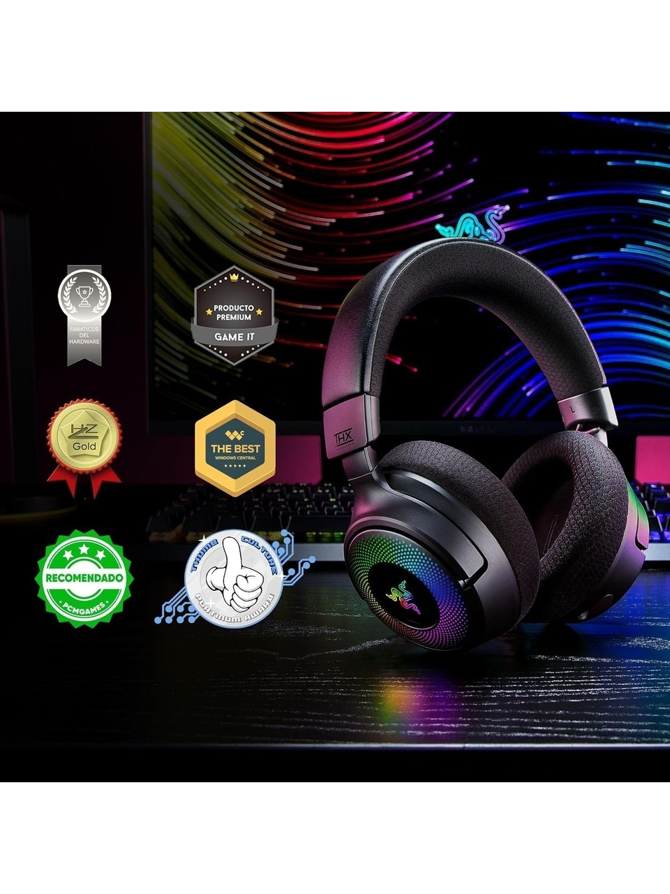 Razer Kraken V4 Rz04-05170100-r3m1 Rgb Usb Kulak Üstü Oyuncu Kulaklığı Görseli
