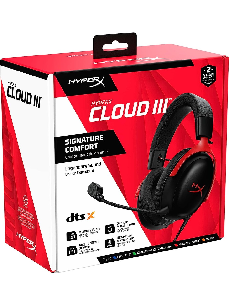 Hyperx Cloud Iıı 727a9aa Siyah-kırmızı Kablolu Kulak Üstü Oyuncu Kulaklığı Görseli