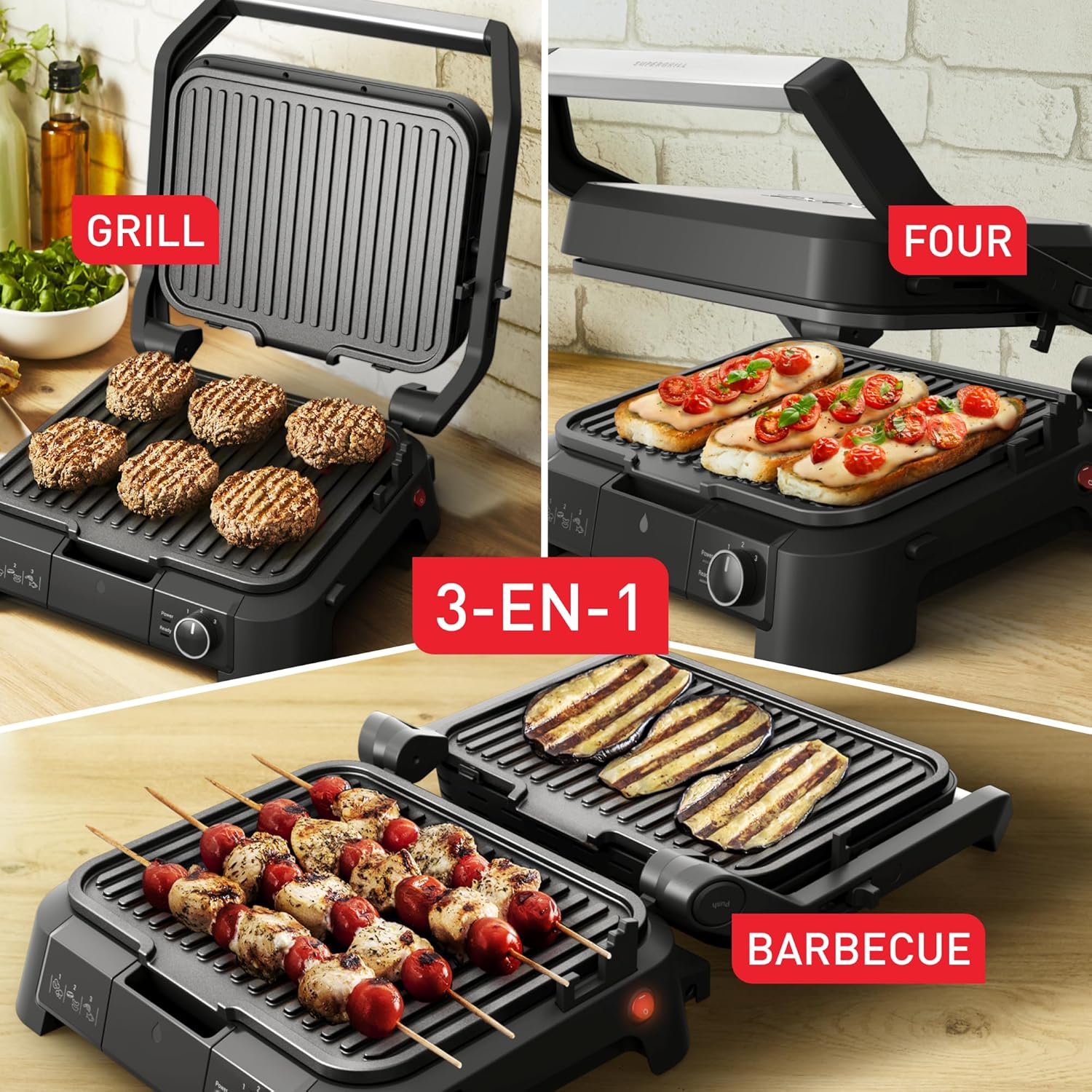 Tefal Supergrill 3in1 Inox 2000 W Izgara Ve Tost Makinesi Görseli