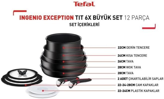 Tefal Ingenio Exception Titanyum 6x 12 Parça Büyük Tava Tencere Seti Görseli