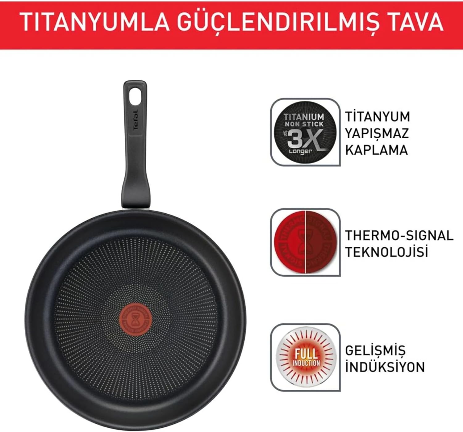 Tefal 3x Titanium Force Tava 28 Cm Görseli