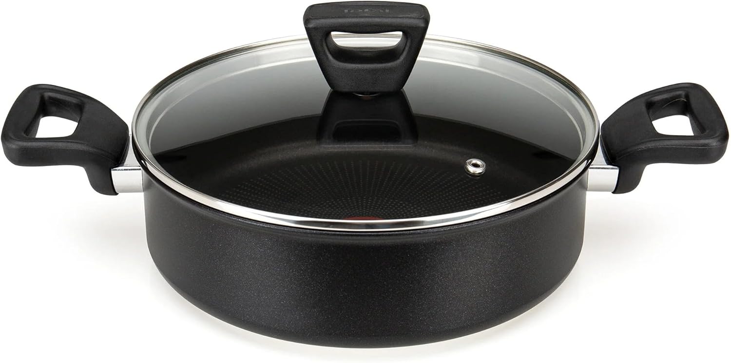 Tefal 3x Titanium Force Kısa Tencere 24 Cm + Kapak