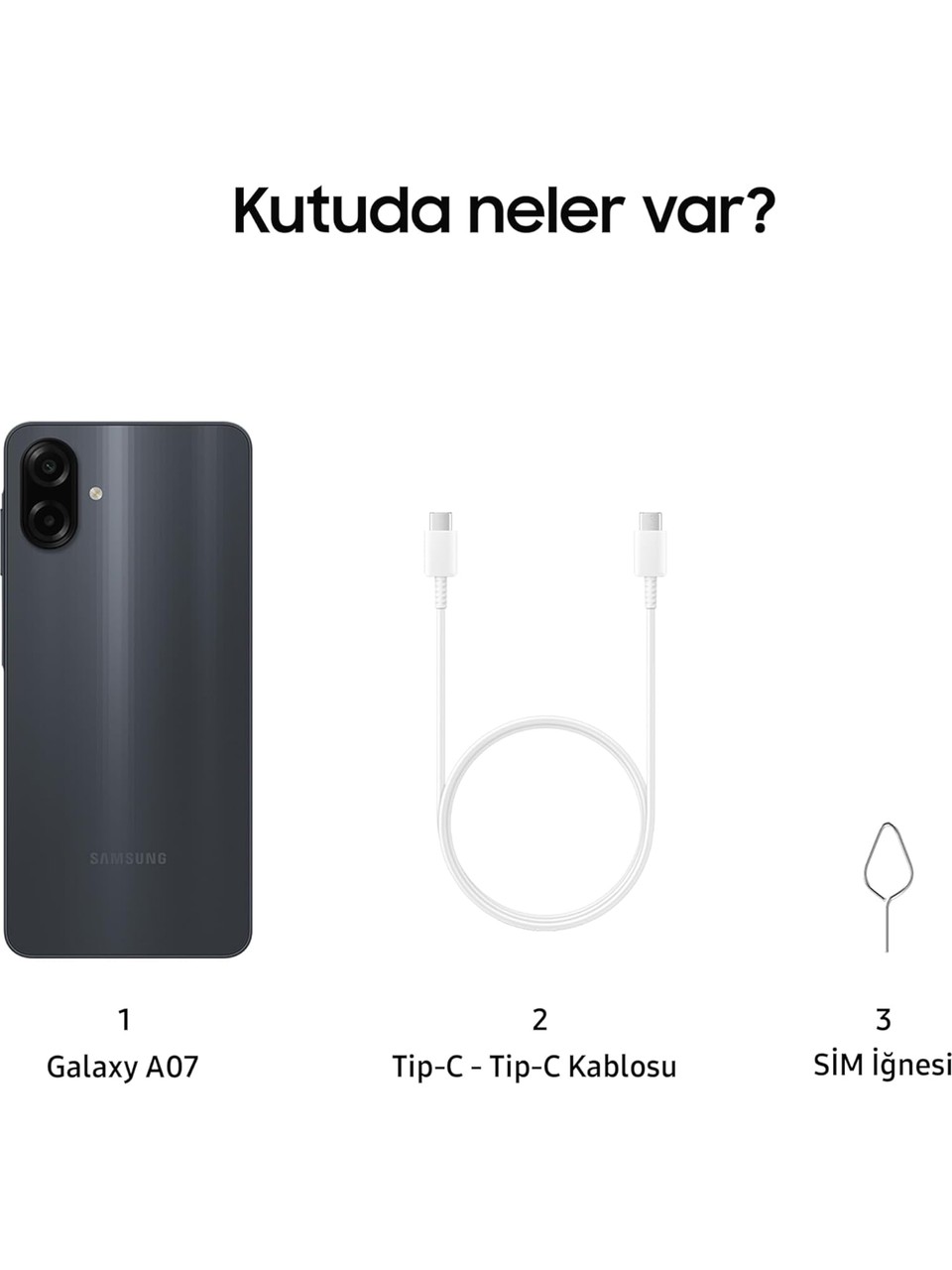 Samsung Galaxy A07 4 Gb 128 Gb Cep Telefonu Siyah Görseli