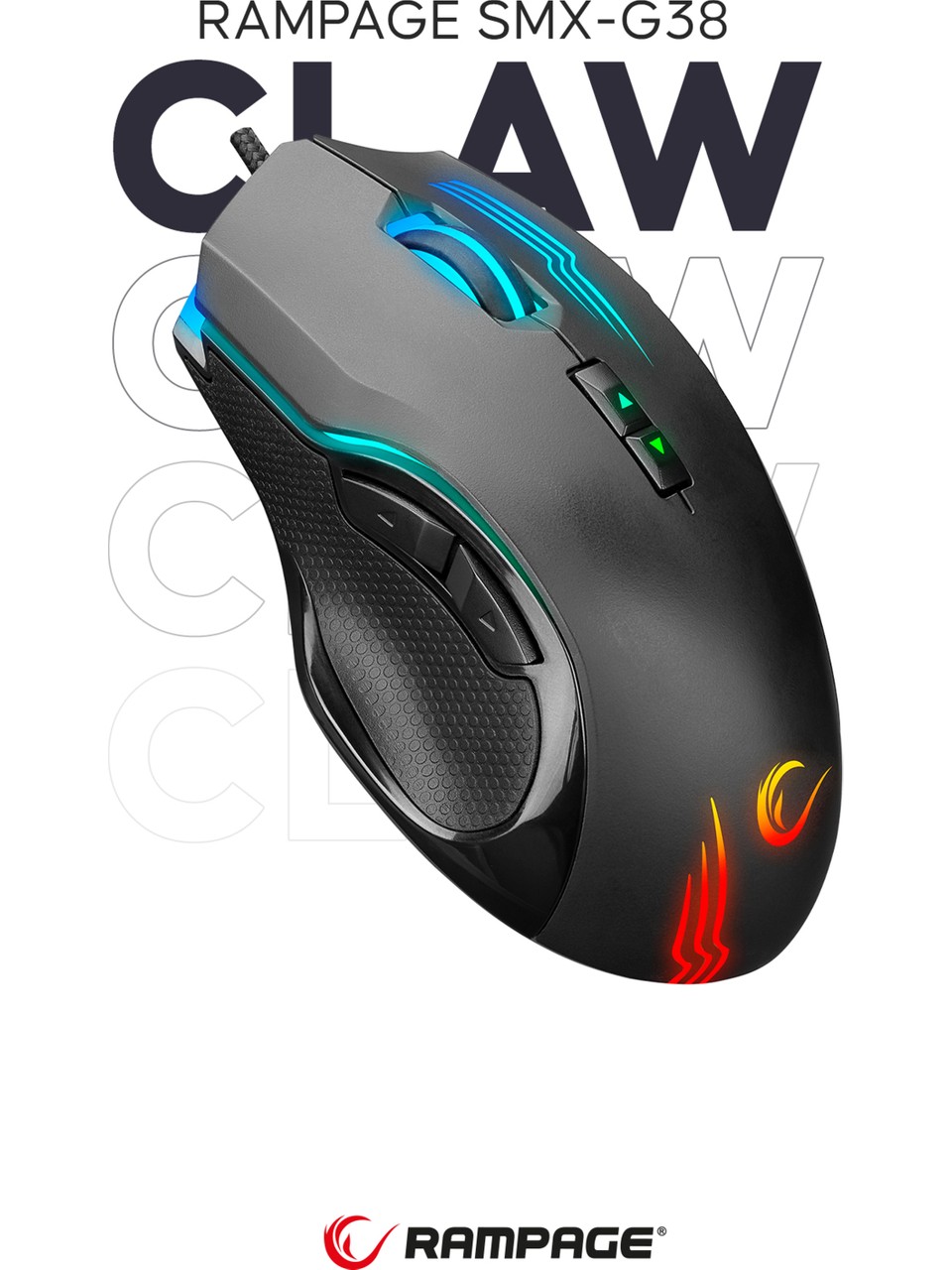 Rampage SMX-G38 Claw RGB Makrolu Optik Kablolu Oyuncu Mouse Görseli