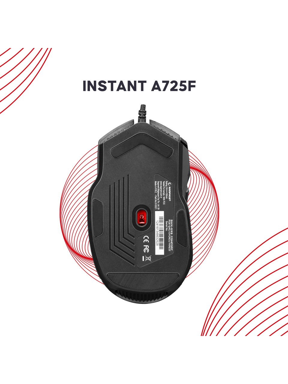 Rampage SMX-G39 COMFORT RGB Makrolu Ergonomik Optik Kablolu Oyuncu Mouse Görseli