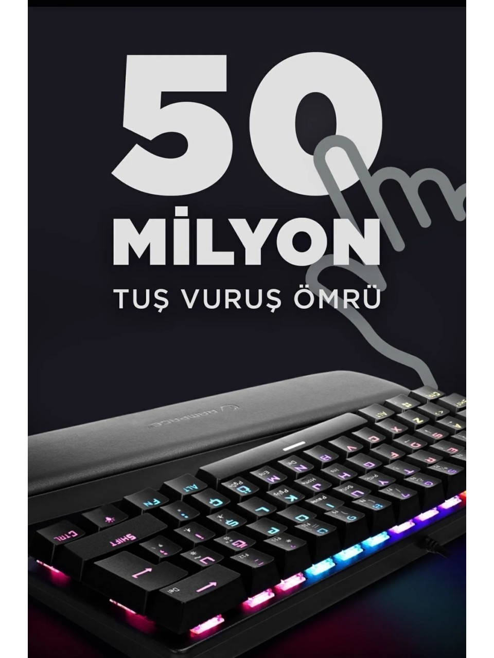 Rampage Ally K11 Siyah TKL Red Switch Kablolu Mekanik Oyuncu Klavyesi Görseli