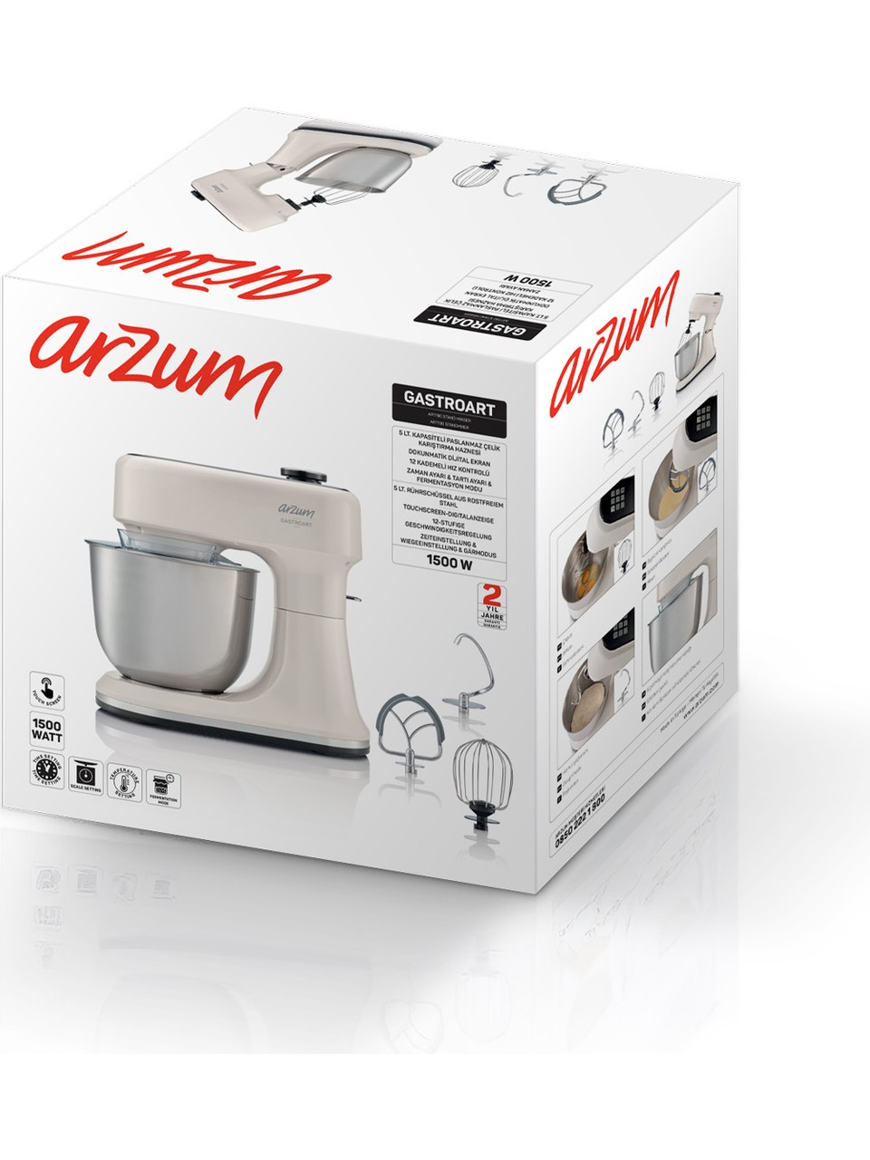 Arzum Ar1190-33 Gastroart Stand Mikser Krem Görseli