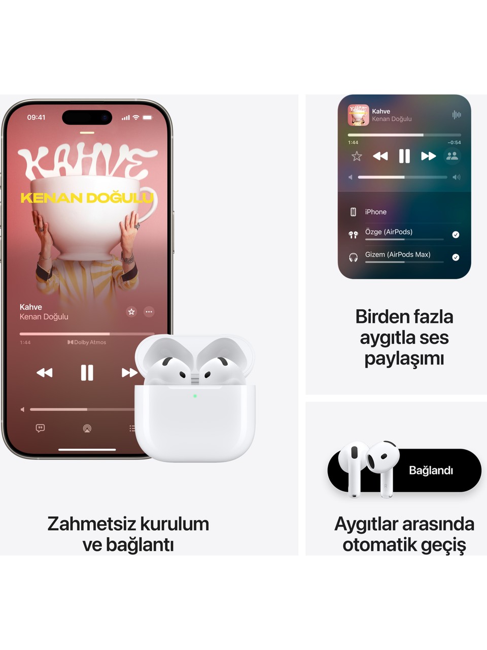 Apple AirPods 4. Nesill Bluetooth Kulak İçi Kulaklık Ve Şarj Kutusu (MXP63TU/A) Görseli