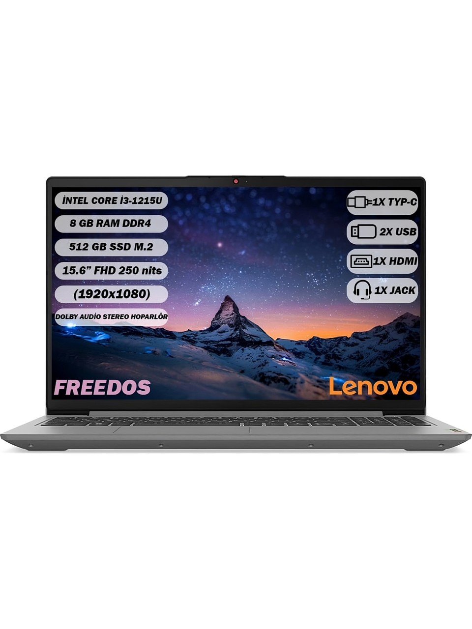 Lenovo IdeaPad 3 15IAU7 82RK0181TX i3-1215U 8 GB 512 GB SSD UHD Graphics 15.6