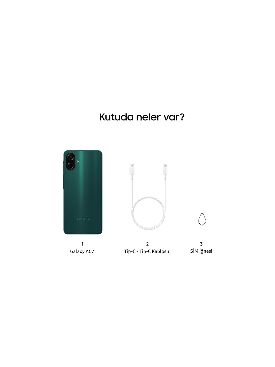 Samsung Galaxy A07 4 Gb 128 Gb Cep Telefonu Yeşil Görseli