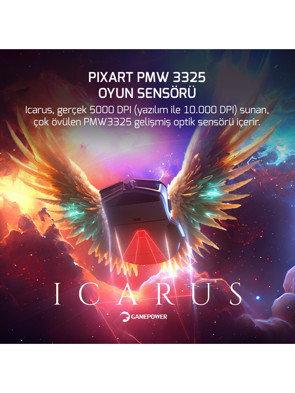 Gamepower Icarus RGB Optik Kablolu Oyuncu Mouse Görseli