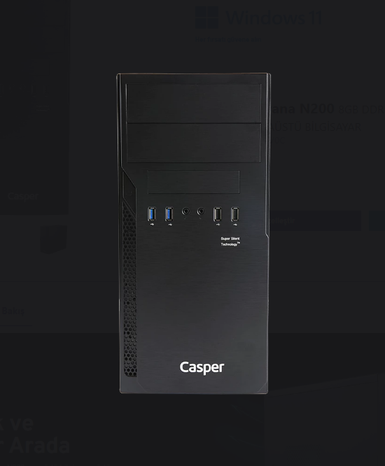 Casper Nirvana N2h.225f-8e50t-00c Ulta 7 225f 8gb Ram 500gb Ssd Rtx3050 Masaüstü Bilgisayar