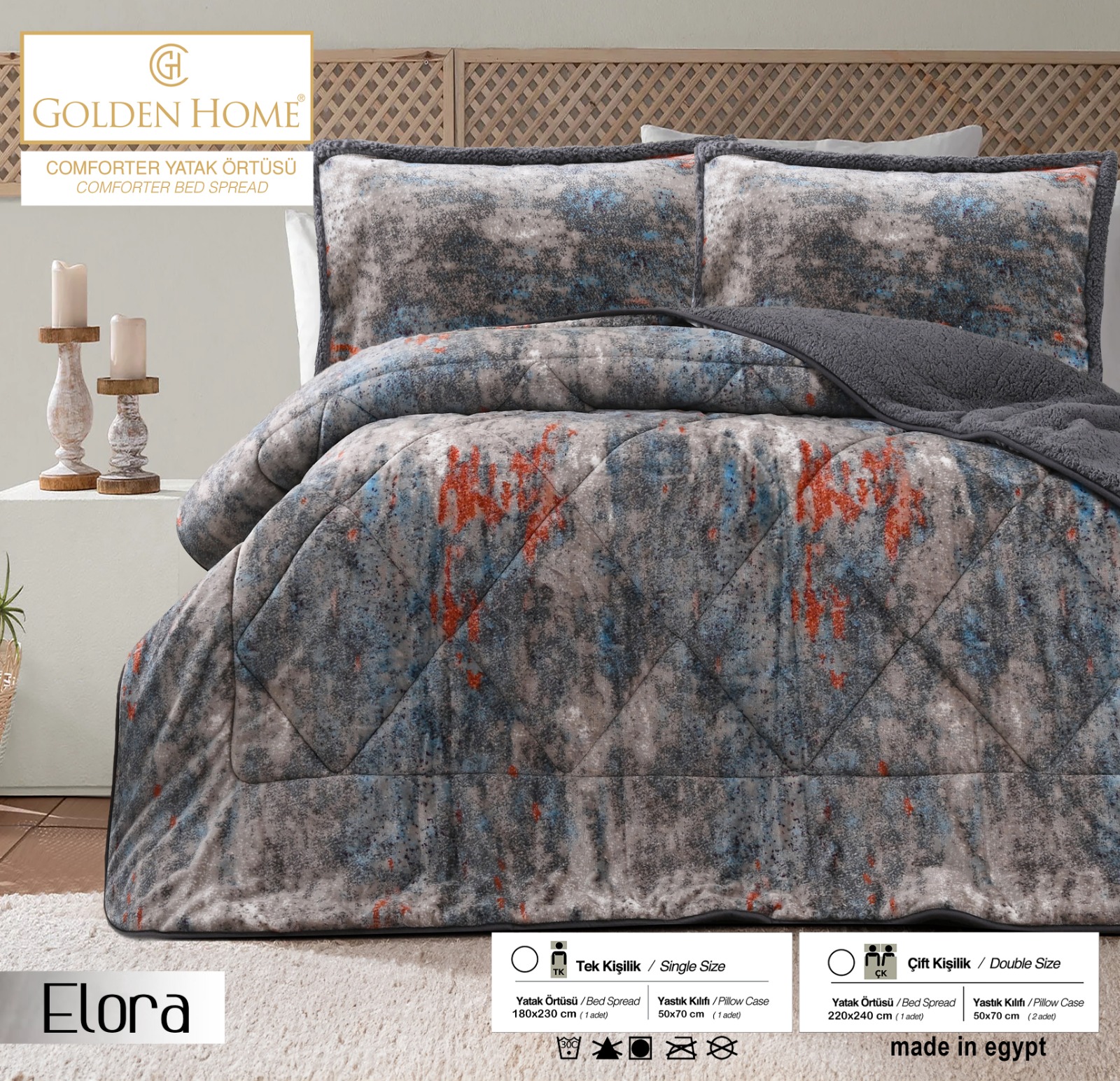 Golden Home Comforter Yorgan Seti Ç.k Elora
