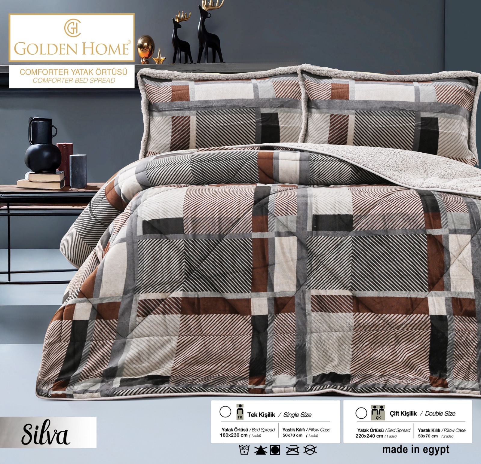 Golden Home Comforter Yorgan Seti Ç.k Silva