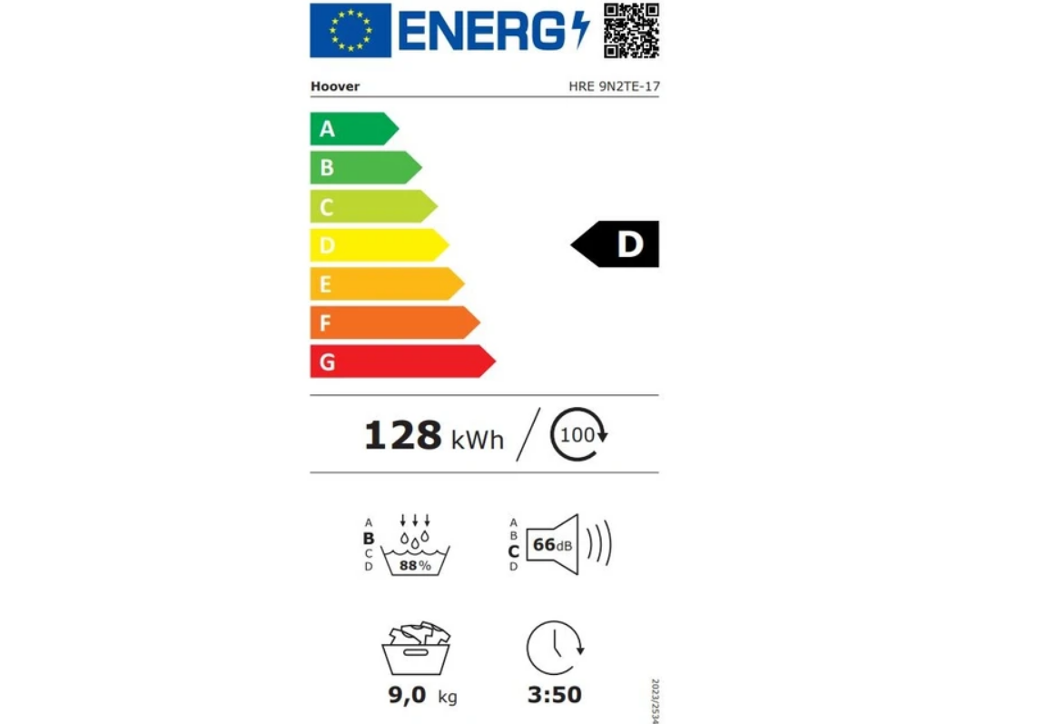 Hoover HRE 9N2TE-17 9 kg Wi-Fi Bağlantılı Isı Pompalı Kurutma Makinesi Görseli
