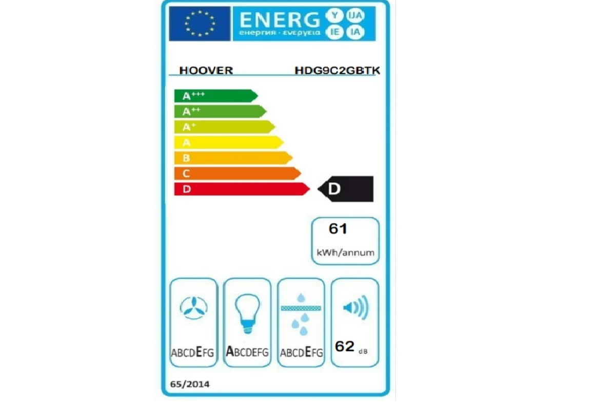 Hoover HDG9C2GBTK Siyah Duvar Tipi Davlumbaz Görseli