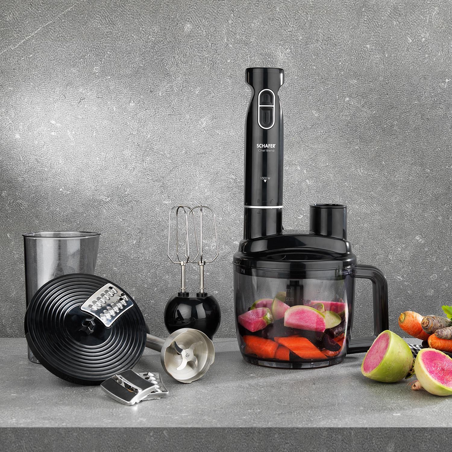 Schafer Chef Blend Mega Blender Set-siyah/gümüş