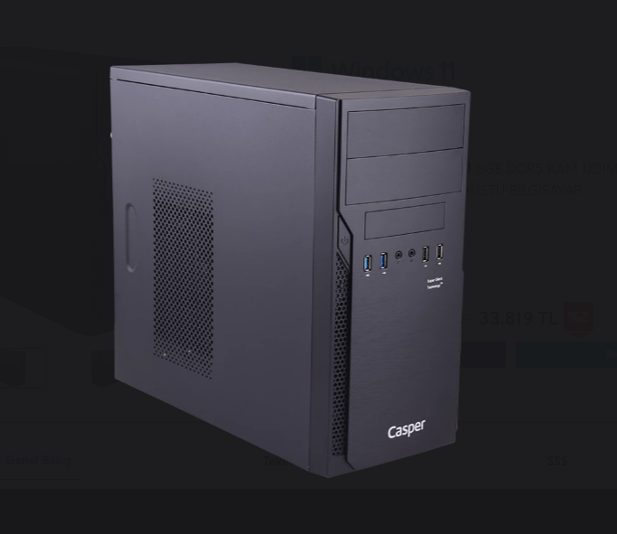 Casper Nirvana N2h.225s-8e00t-00a Core5  225 8gb Ram 500 Gb Ssd Win11h Masaüstü Bilgisayar Görseli