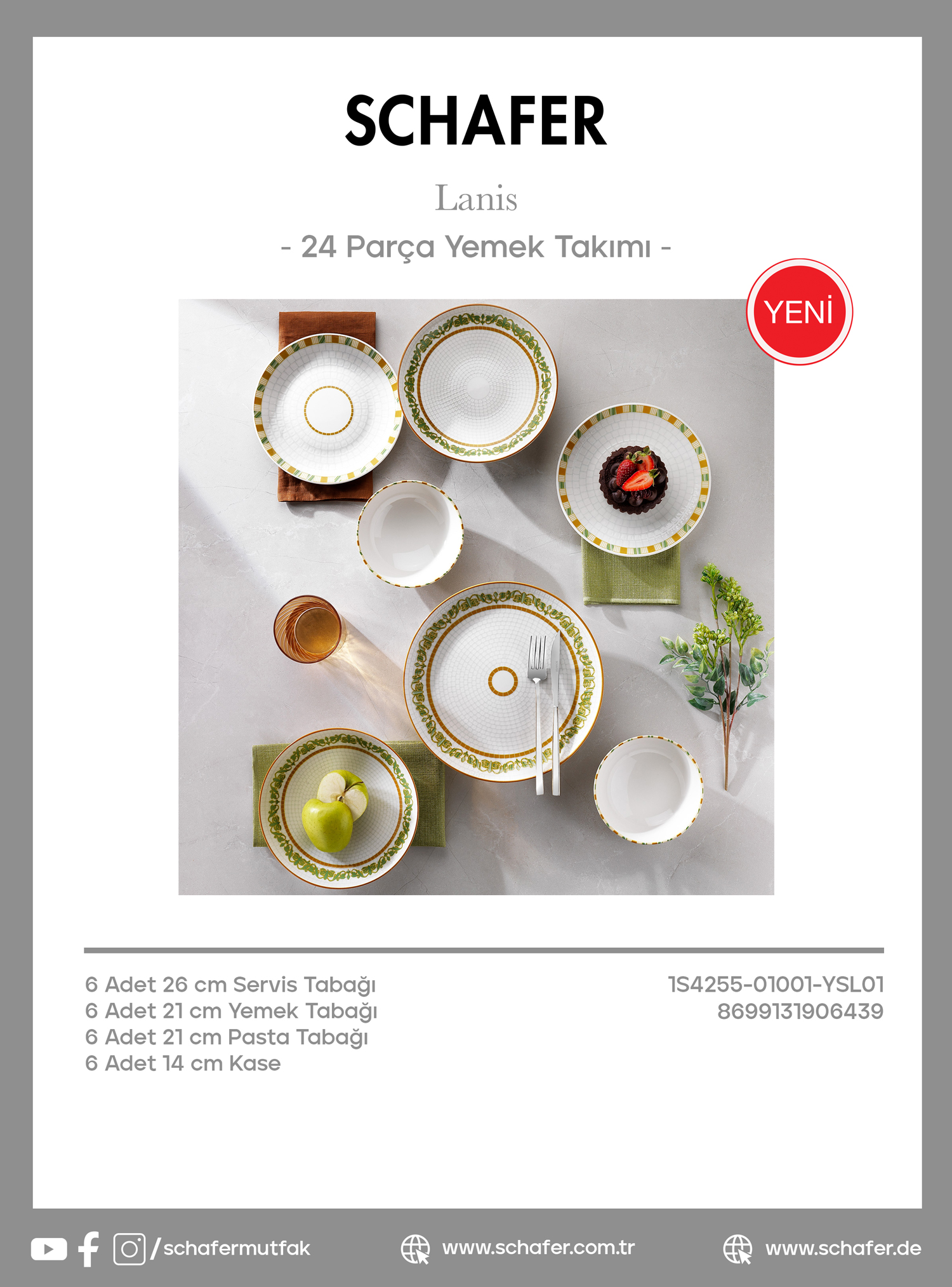 Schafer Lanis Yemek Takımı 24 Parça-yeşil01
