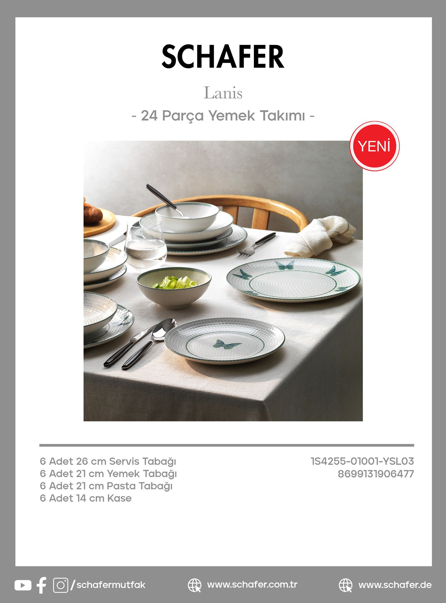 Schafer Lanis Yemek Takımı 24 Parça-yeşil03