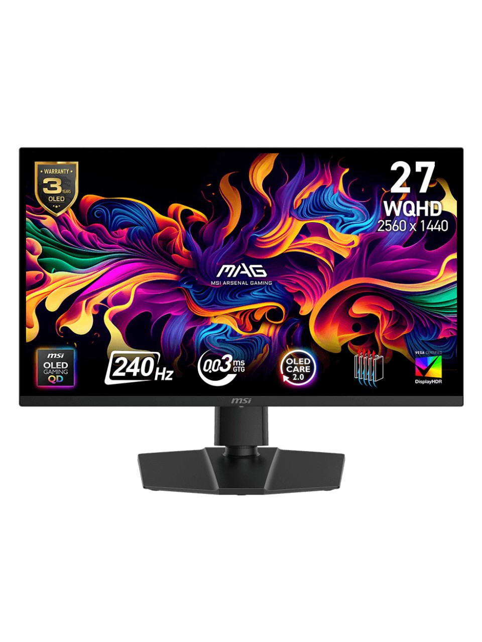 MSI MAG 273QP QD-OLED X24 26.5" 0.03 ms 2K Pivot 240 Hz Oyuncu Monitörü