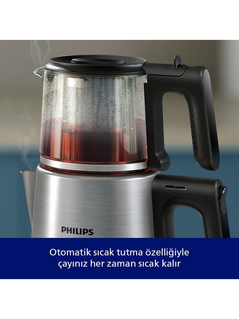 Philips Hd7350/00 Çelik / Cam Çay Makinesi Görseli