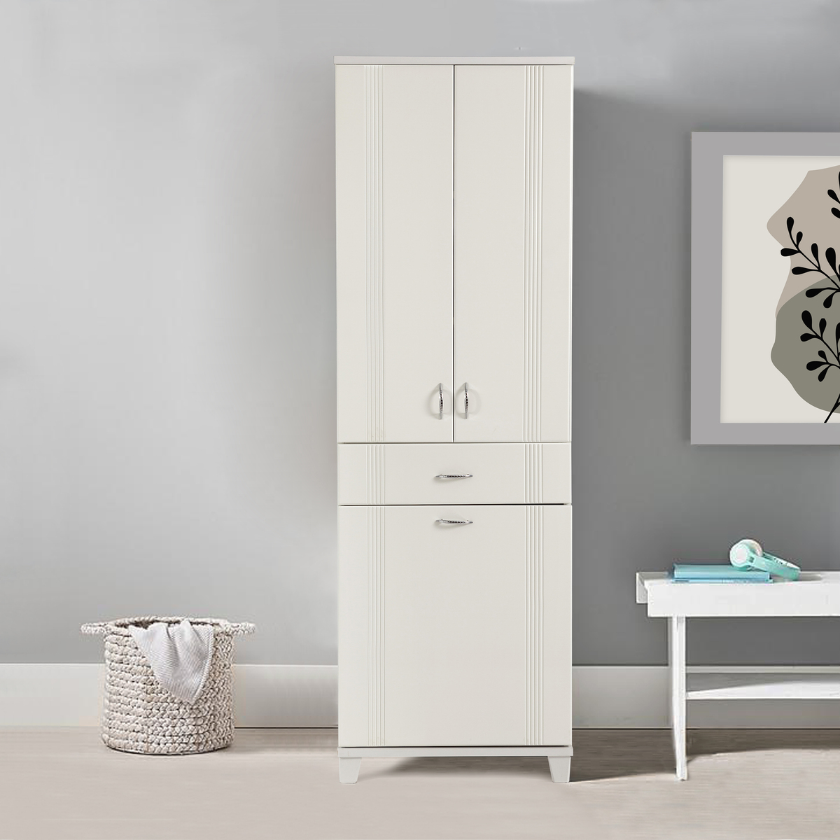 Sembol S 181 Lake Kapaklı Çamaşır Sepetli Dolap 180x60x40 Görseli