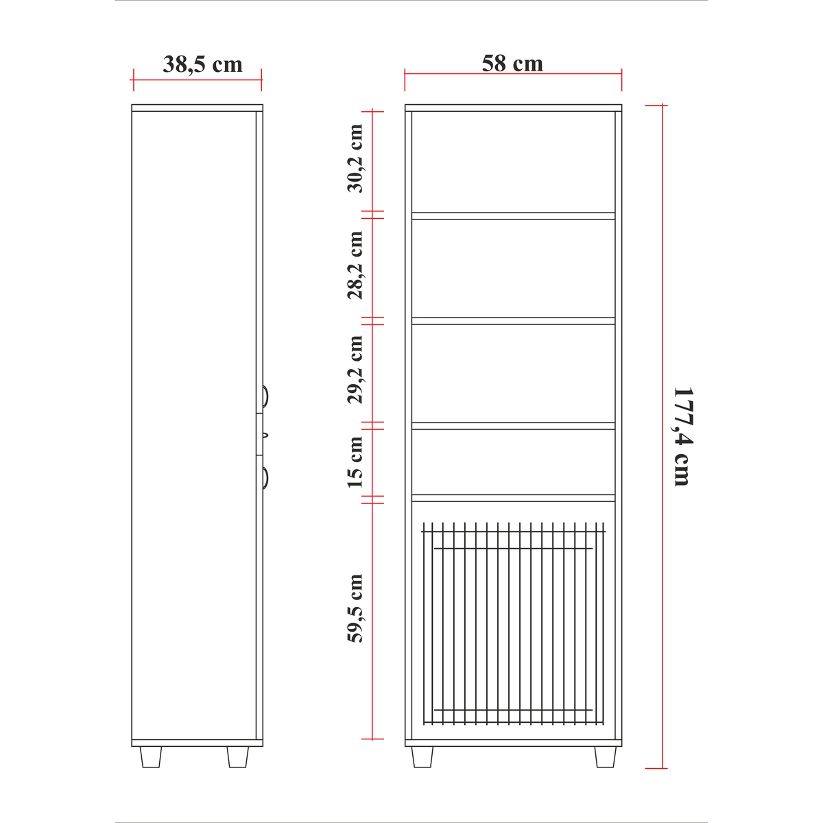 Sembol S 181 Lake Kapaklı Çamaşır Sepetli Dolap 180x60x40 Görseli