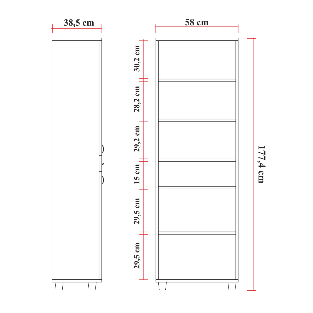 Sembol S 182 Lake Kapaklı Dolap 180x60x40 Görseli