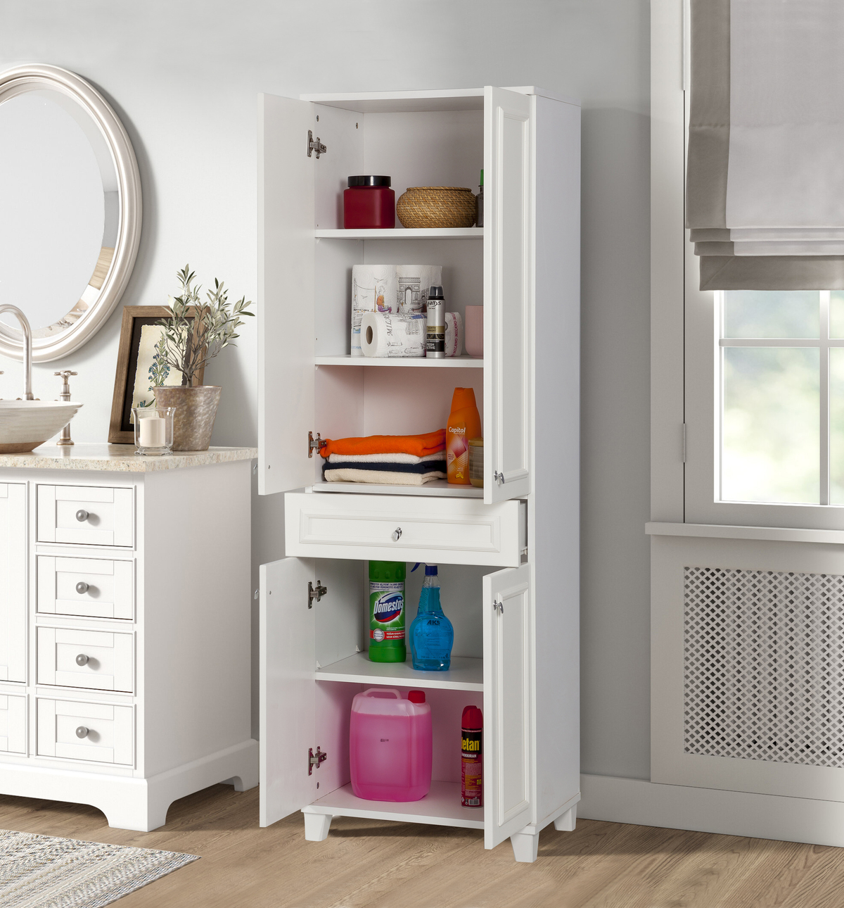 Sembol 182 Çitali Lake Kapaklı Dolap 180x60x40 Görseli