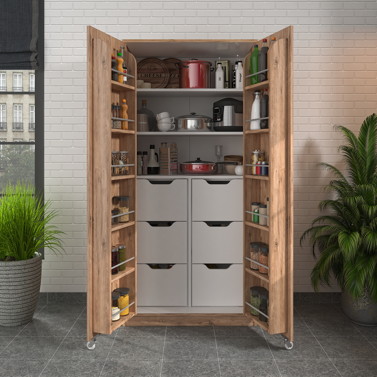 Sembol Kd 10 Kiler Dolabı 2 Kapılı 90 6 Çekmeceli ( A ) 1830x862x469 Görseli
