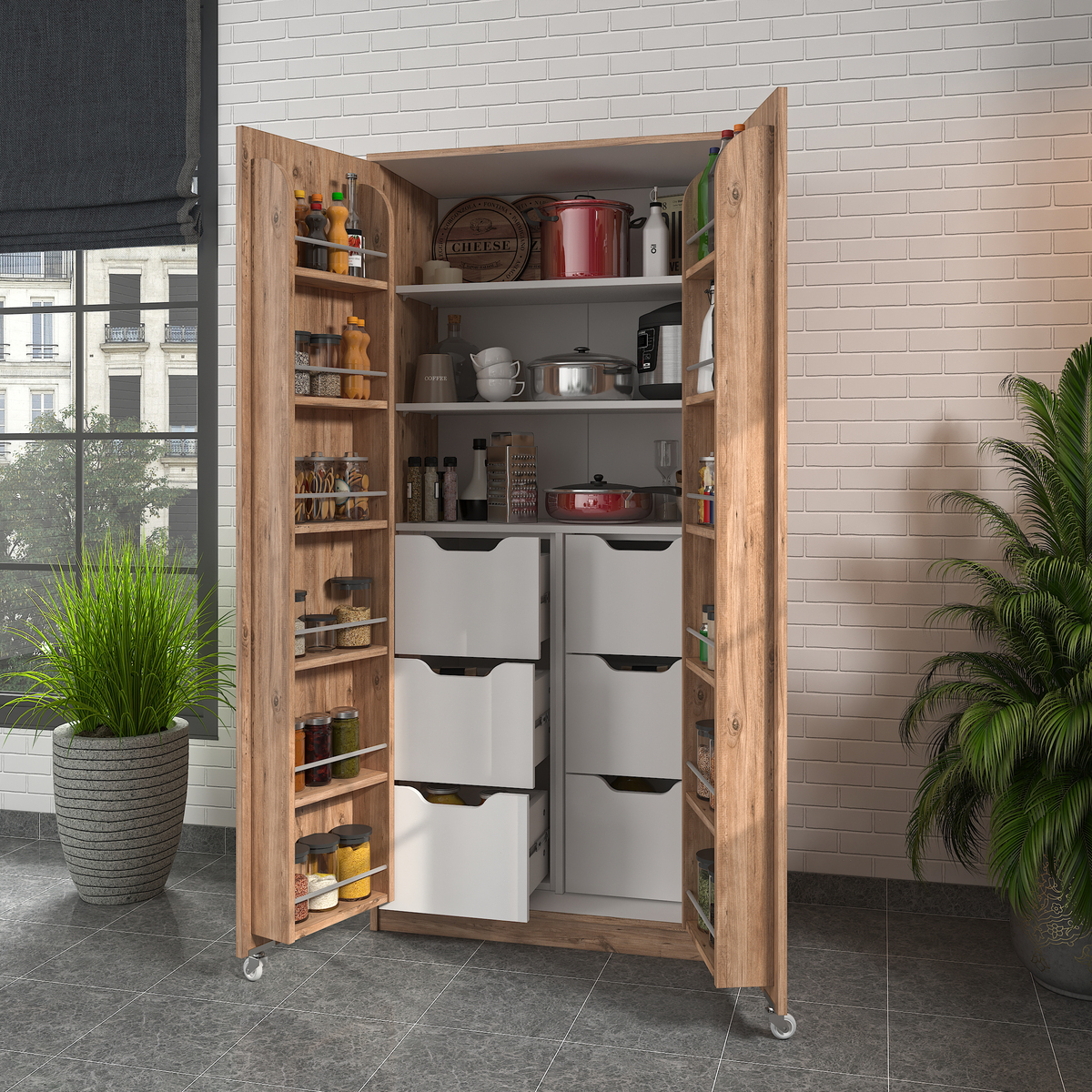 Sembol Kd 10 Kiler Dolabı 2 Kapılı 90 6 Çekmeceli ( A ) 1830x862x469 Görseli